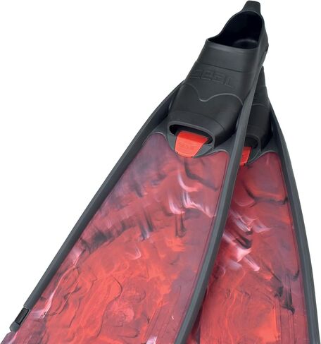 Seac Motus Italian Design Long Blade Fin for Spearfishing and Freediving Fins ، Black - 4-5.5 | 36/38 in Saudi Arabia