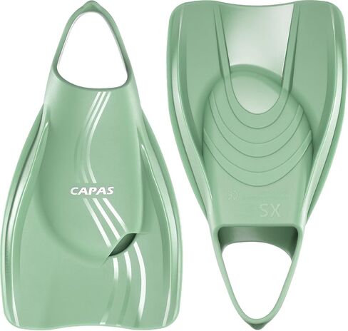 CAPAS Pro Swim Training Fins with Mesh Bag, Silicone Short Professional Swimming Fins, Left-Right Customized Open Heel Flippers for Adult Men and Women in Saudi Arabia