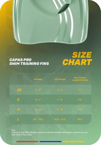 CAPAS Pro Swim Training Fins with Mesh Bag, Silicone Short Professional Swimming Fins, Left-Right Customized Open Heel Flippers for Adult Men and Women in Saudi Arabia