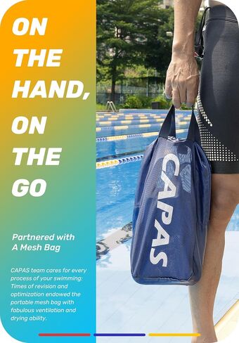 CAPAS Pro Swim Training Fins with Mesh Bag, Silicone Short Professional Swimming Fins, Left-Right Customized Open Heel Flippers for Adult Men and Women in Saudi Arabia