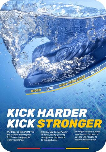 CAPAS Pro Swim Training Fins with Mesh Bag, Silicone Short Professional Swimming Fins, Left-Right Customized Open Heel Flippers for Adult Men and Women in Saudi Arabia