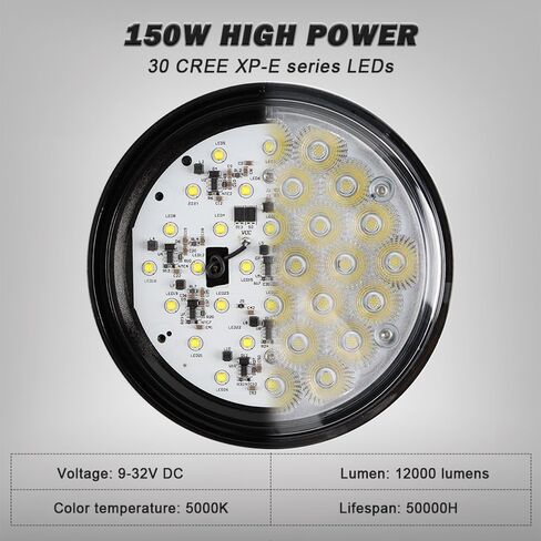 150W PAR 46 LED LED Aircraft Light Bulb Handing Aircraft Landing ، Marine Spot Lights ، Tractors ， Runway ، Taxi 28V DC ، 12000 Lumen IP67 (spot beam) in Kuwait