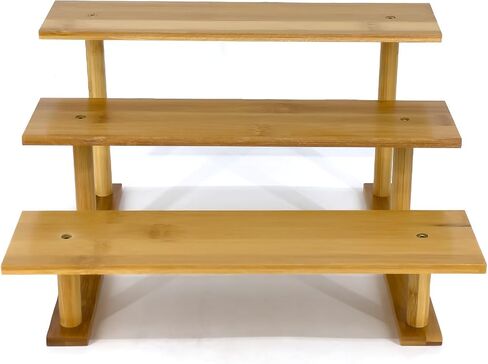 Wooden Display Riser Stand, 3 Tiered Perfume and Cologne Organizer Stand, 3 Tier Spice Rack Organizer, Rustic Display Shelf for Candles in Saudi Arabia