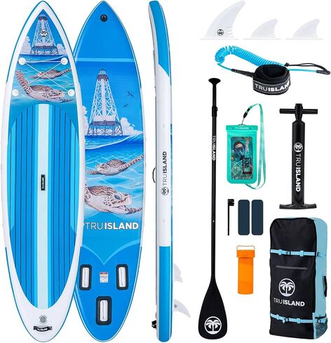TRUISLAND Inflatable Paddle Board, Stand Up Paddle Board with Backpack, Non-Slip Thickened Deckpad, Waterproof Phone Case, Leash, Paddle, Hand Pump in Saudi Arabia