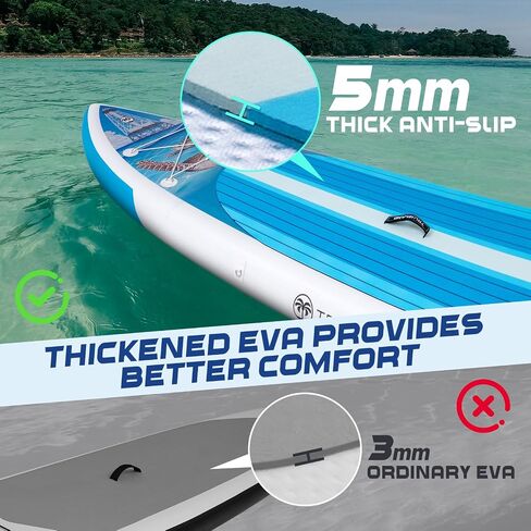 TRUISLAND Inflatable Paddle Board, Stand Up Paddle Board with Backpack, Non-Slip Thickened Deckpad, Waterproof Phone Case, Leash, Paddle, Hand Pump in Saudi Arabia