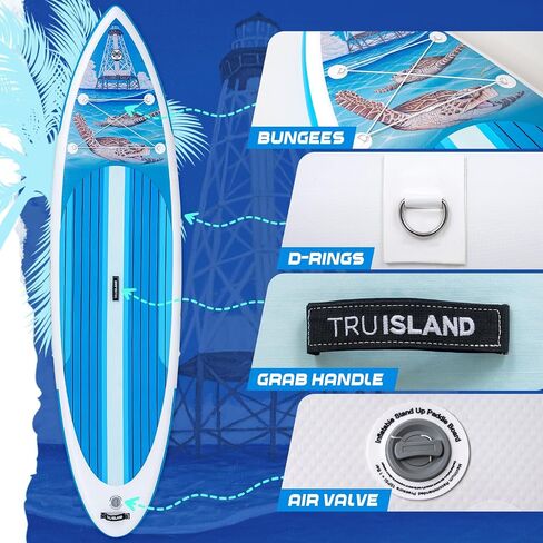 TRUISLAND Inflatable Paddle Board, Stand Up Paddle Board with Backpack, Non-Slip Thickened Deckpad, Waterproof Phone Case, Leash, Paddle, Hand Pump in Saudi Arabia