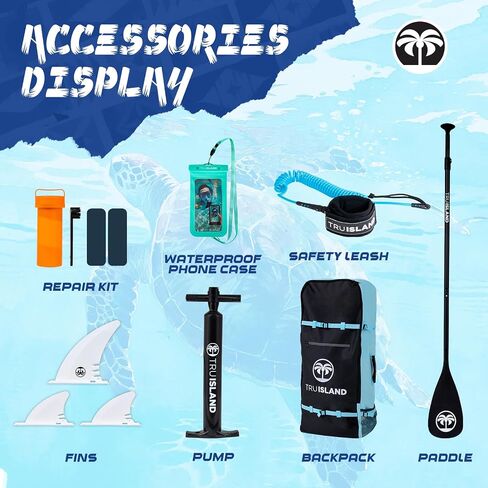 TRUISLAND Inflatable Paddle Board, Stand Up Paddle Board with Backpack, Non-Slip Thickened Deckpad, Waterproof Phone Case, Leash, Paddle, Hand Pump in Saudi Arabia
