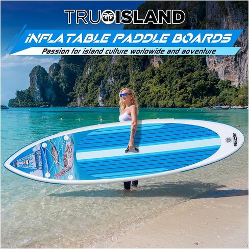 TRUISLAND Inflatable Paddle Board, Stand Up Paddle Board with Backpack, Non-Slip Thickened Deckpad, Waterproof Phone Case, Leash, Paddle, Hand Pump in Saudi Arabia