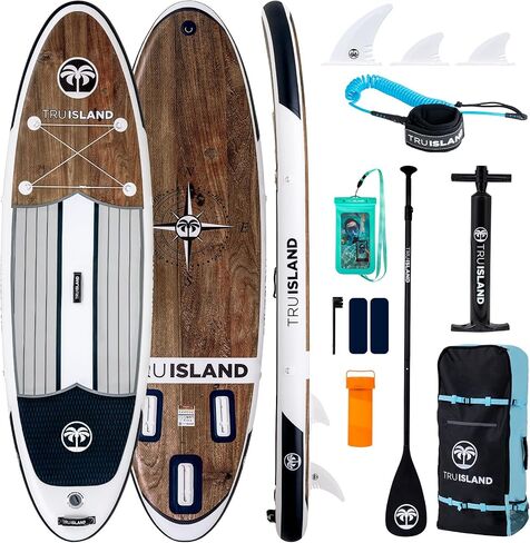 TRUISLAND Inflatable Paddle Board, Stand Up Paddle Board with Backpack, Non-Slip Thickened Deckpad, Waterproof Phone Case, Leash, Paddle, Hand Pump in Saudi Arabia