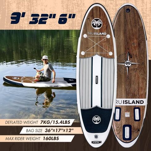 TRUISLAND Inflatable Paddle Board, Stand Up Paddle Board with Backpack, Non-Slip Thickened Deckpad, Waterproof Phone Case, Leash, Paddle, Hand Pump in Saudi Arabia