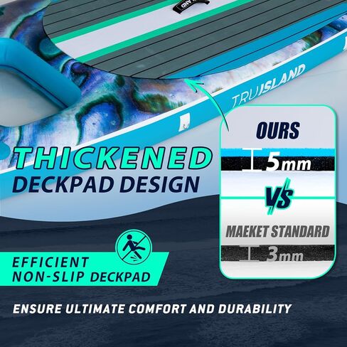 لوحة مجداف Truisland قابلة للنفخ ، لوحة مجداف الوقوف مع حقيبة الظهر ، deckpad غير المنقولة ، حالة هاتف مقاومة للماء ، المقود ، مجداف ، مضخة يدوية in Kuwait