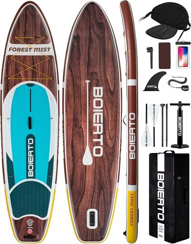 قابلة للنفخ قفص Paddle Board 10'8 "*34"/11 '*33 "لوحات مجداف واسعة إضافية للبالغين ، SUP مع إكسسوارات متميزة وحقائب الظهر النايلون ، مجداف قابل للتعديل ، مضخة يدوية ، زعنفة أسفل ، المقود in Kuwait