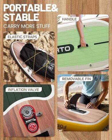 قابلة للنفخ قفص Paddle Board 10'8 "*34"/11 '*33 "لوحات مجداف واسعة إضافية للبالغين ، SUP مع إكسسوارات متميزة وحقائب الظهر النايلون ، مجداف قابل للتعديل ، مضخة يدوية ، زعنفة أسفل ، المقود in Kuwait