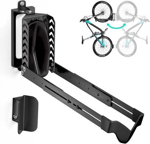 2-Pack Swivel Bike Rack Wall Mount, Bike Hangers for Garage, Space-Saving Vertical Bike Holder, Holds up to 77 lbs, Bicycle Wall Hanger Storage, No Heavy Lifting Required Indoor Hanging Bike Rack in Saudi Arabia