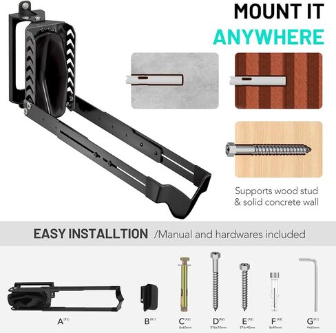 2-Pack Swivel Bike Rack Wall Mount, Bike Hangers for Garage, Space-Saving Vertical Bike Holder, Holds up to 77 lbs, Bicycle Wall Hanger Storage, No Heavy Lifting Required Indoor Hanging Bike Rack in Saudi Arabia