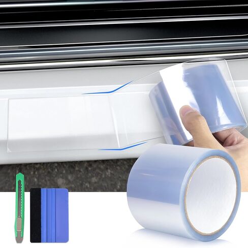 Arespark Car Door Edge Protection Clear Vinyl Wrap Universal Door Sill Guard Anti-Collision Ratch-Ratch Film ، Rolf Paint Protection Roll مع أدوات مجانية (2 × 30 قدمًا) in Kuwait