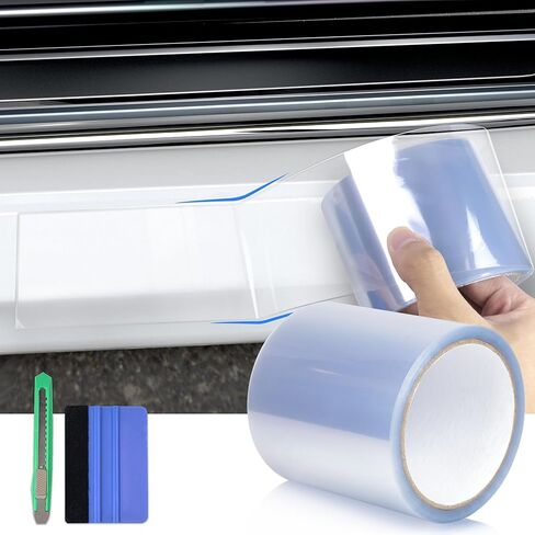 Arespark Car Door Edge Protection Clear Vinyl Wrap Universal Door Sill Guard Anti-Collision Ratch-Ratch Film ، Rolf Paint Protection Roll مع أدوات مجانية (2 × 30 قدمًا) in Kuwait