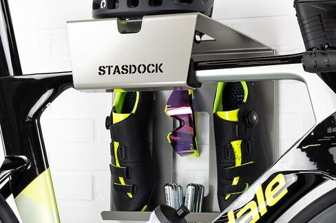 Wall Bike Rack | Bike Storage Wall Mount System | for Race Bicycles (Happy Black) and Mountain Bikes | Bike Shelf | Indoor Bike Wall Bracket | Store Your Helmet and Shoes | Home and Garage in Saudi Arabia