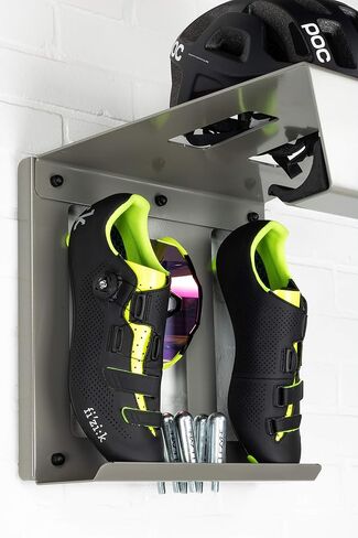 Wall Bike Rack | Bike Storage Wall Mount System | for Race Bicycles (Happy Black) and Mountain Bikes | Bike Shelf | Indoor Bike Wall Bracket | Store Your Helmet and Shoes | Home and Garage in Saudi Arabia
