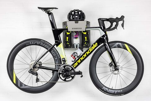 Wall Bike Rack | Bike Storage Wall Mount System | for Race Bicycles (Happy Black) and Mountain Bikes | Bike Shelf | Indoor Bike Wall Bracket | Store Your Helmet and Shoes | Home and Garage in Saudi Arabia