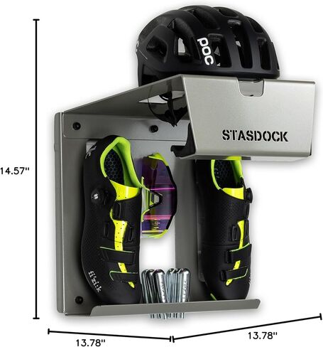Wall Bike Rack | Bike Storage Wall Mount System | for Race Bicycles (Happy Black) and Mountain Bikes | Bike Shelf | Indoor Bike Wall Bracket | Store Your Helmet and Shoes | Home and Garage in Saudi Arabia