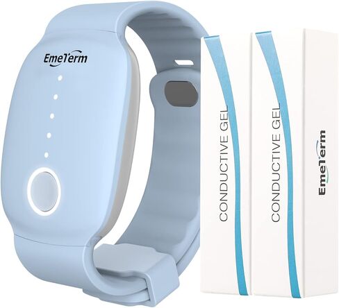 EmeTerm Fashion Pink Anti-Nausea Wristband Relieve Morning Motion Travel Sickness Rechargeable Drug Free Bands without Side Effects - Extra 2pack Conductive Gel in Saudi Arabia
