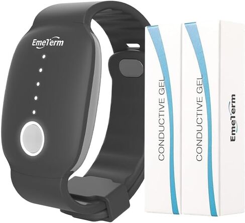 EmeTerm Fashion Pink Anti-Nausea Wristband Relieve Morning Motion Travel Sickness Rechargeable Drug Free Bands without Side Effects - Extra 2pack Conductive Gel in Saudi Arabia