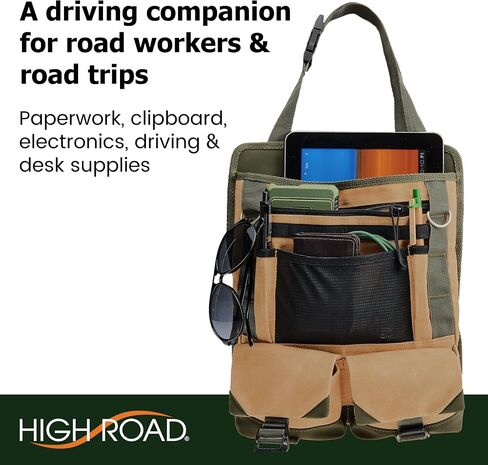 High Road Cairn Front Seat Organizer with Laptop and File Compartments, 12-pocket Car Office Passenger Seat Organizer in Saudi Arabia