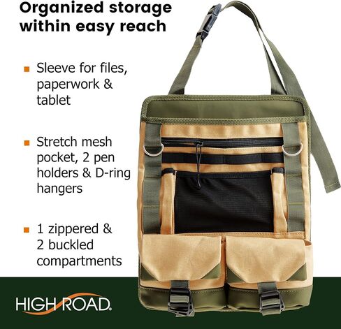 High Road Cairn Front Seat Organizer with Laptop and File Compartments, 12-pocket Car Office Passenger Seat Organizer in Saudi Arabia
