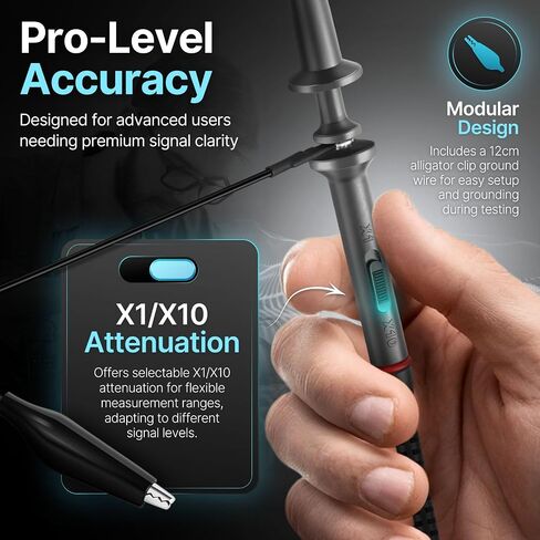 PP-80 2 PCS X1/X10 60MHz Oscilloscope Scope Clip Probes with Free Accessory Kit Pack for HP Tektronix Hitachi 200V - 600V in Saudi Arabia