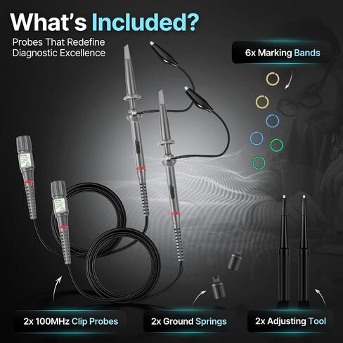 PP-80 2 PCS X1/X10 60MHz Oscilloscope Scope Clip Probes with Free Accessory Kit Pack for HP Tektronix Hitachi 200V - 600V in Saudi Arabia