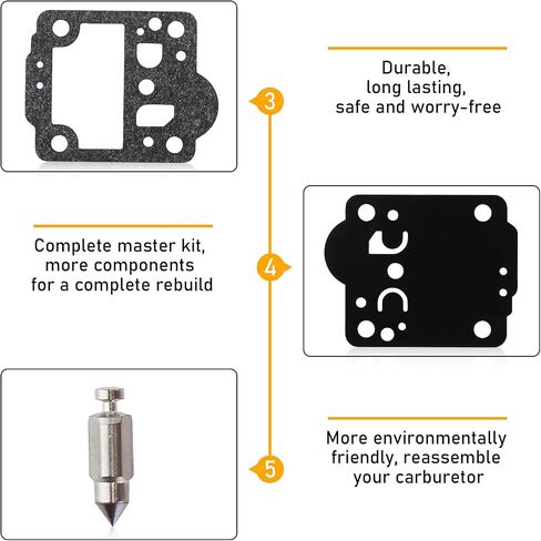 RB-149 Carburetor Rebuild Repair Kit Compatible with Zama Jonsered CS2234 CS2238 235 235E 236 240 435 435E C1T-EL41A C1T-W33 C1T-W33A C1T-W33B C1T-W33C DR162 Pack of 2 in Kuwait