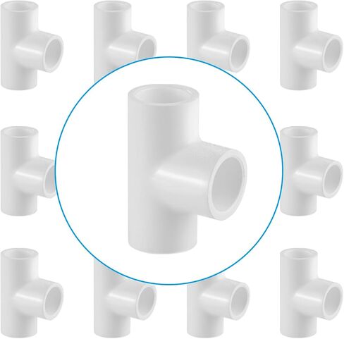 LESSO 4PCS 1/2 Inch Tee PVC Fitting 3 Way Connector, Furniture Grade Corner Fittings for DIY Building Furniture Greenhouse Shed Pipe Fittings Tent Connection (Pack of 4) in Saudi Arabia