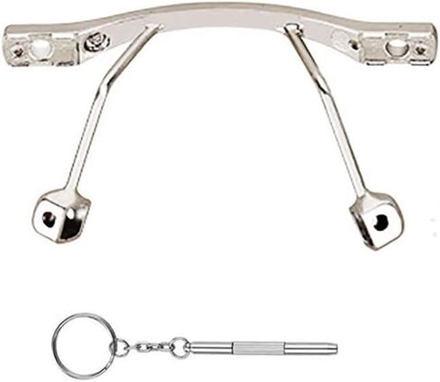 1 Pair Metal Frame Replacement Nose Bridge Eyeglasses Repair Kits Rimless Glasses Screws and 4-in-1 Screwdriver in Kuwait