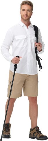 Satankud Men's Cargo Hiking Shorts 9" Lightweight Golf Shorts for Casual Work Travel Outdoor 5 Zipper Pockets in Kuwait