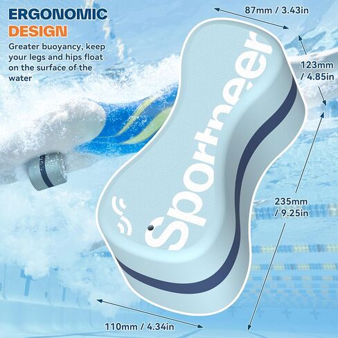 سحب العوامة معدات التدريب على السباحة: Sportneer Pull Float Foam Leg Float مع حبل الحبل المحمول حمام السباحة للسباحة للركلة لدعم الورك البالغين والمبتدئين مجموعة التمارين الرياضية المبتدئة in Kuwait