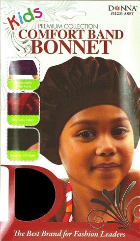 Donna Comfort Band Kid Bonnet - 1pc White Satin Shower Cap, Silk Bonnet for Sleeping in Saudi Arabia