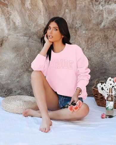 Myhalf Bride Sweatshirt Women Women Bachelorette Party Shirt Bride Bride Pullover Future Mrs Gift Long Sleeve Top Wedding in Saudi Arabia