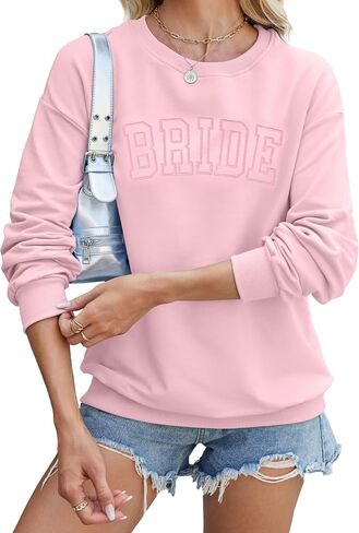 Myhalf Bride Sweatshirt Women Women Bachelorette Party Shirt Bride Bride Pullover Future Mrs Gift Long Sleeve Top Wedding in Saudi Arabia