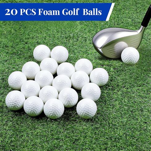 20 حزمة ممارسة كرات الجولف ، كرات الغولف الرغوية 41 ملم ، تصميم محدود الطيران مع شعور واقعي ، مثالي للتدريب الداخلي أو في الهواء الطلق ، تدريبات الفناء الخلفي in Kuwait