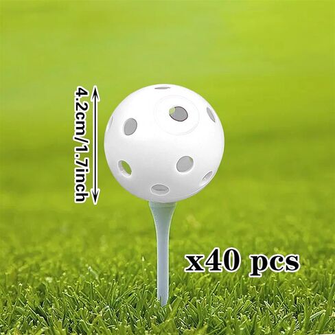 XIPEGPA 40PCS Practice Golf Balls 41mm Plastic Air Flow Hollow Golf Ball Driving Range Swing Practice Driving Range Indoor and Outdoor Use in Saudi Arabia