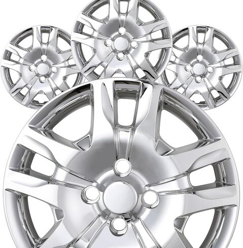 16" Silver Hubcaps Fit for 2007-2012 Nissan SENTRA, Bolt-On Installation Wheel Rim Covers, Set of 4 PP Material Hub Caps - 16 Inch Silver Lacquer 4-Pack in Saudi Arabia
