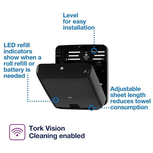 Tork Matic Paper Towel Dispenser, Intuition Sensor, Black, Elevation, H1, non-contact One-at-a-Time dispensing, 5511282 in Saudi Arabia