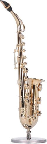 Miniature Copper Saxophone, Model with Stand Mini Musical Saxophones Instrument Ornaments Gifts in Saudi Arabia