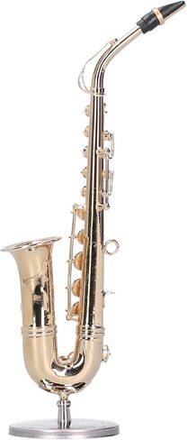 Miniature Copper Saxophone, Model with Stand Mini Musical Saxophones Instrument Ornaments Gifts in Saudi Arabia