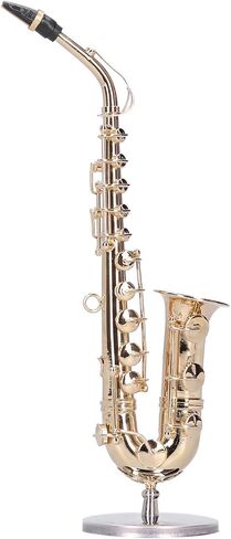 Miniature Copper Saxophone, Model with Stand Mini Musical Saxophones Instrument Ornaments Gifts in Saudi Arabia