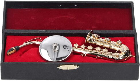 Miniature Copper Saxophone, Model with Stand Mini Musical Saxophones Instrument Ornaments Gifts in Saudi Arabia