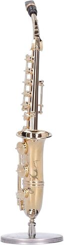 Miniature Copper Saxophone, Model with Stand Mini Musical Saxophones Instrument Ornaments Gifts in Saudi Arabia