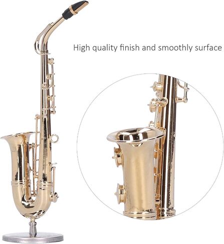 Miniature Copper Saxophone, Model with Stand Mini Musical Saxophones Instrument Ornaments Gifts in Saudi Arabia