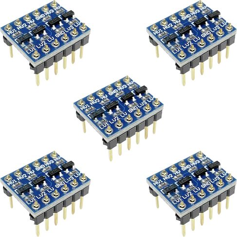 5 Pack 4-Channel IIC I2C Level Converter Module Bi-Directional Logic Level Shifter 5V to 3.3V for Arduino Raspberry Pi ESP8266 ESP32 Sensors Presoldered Compact Adapter Board in Saudi Arabia